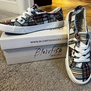 Blowfish Malibu Fruit - Cream Ivy League Plaid - slip on shoes
